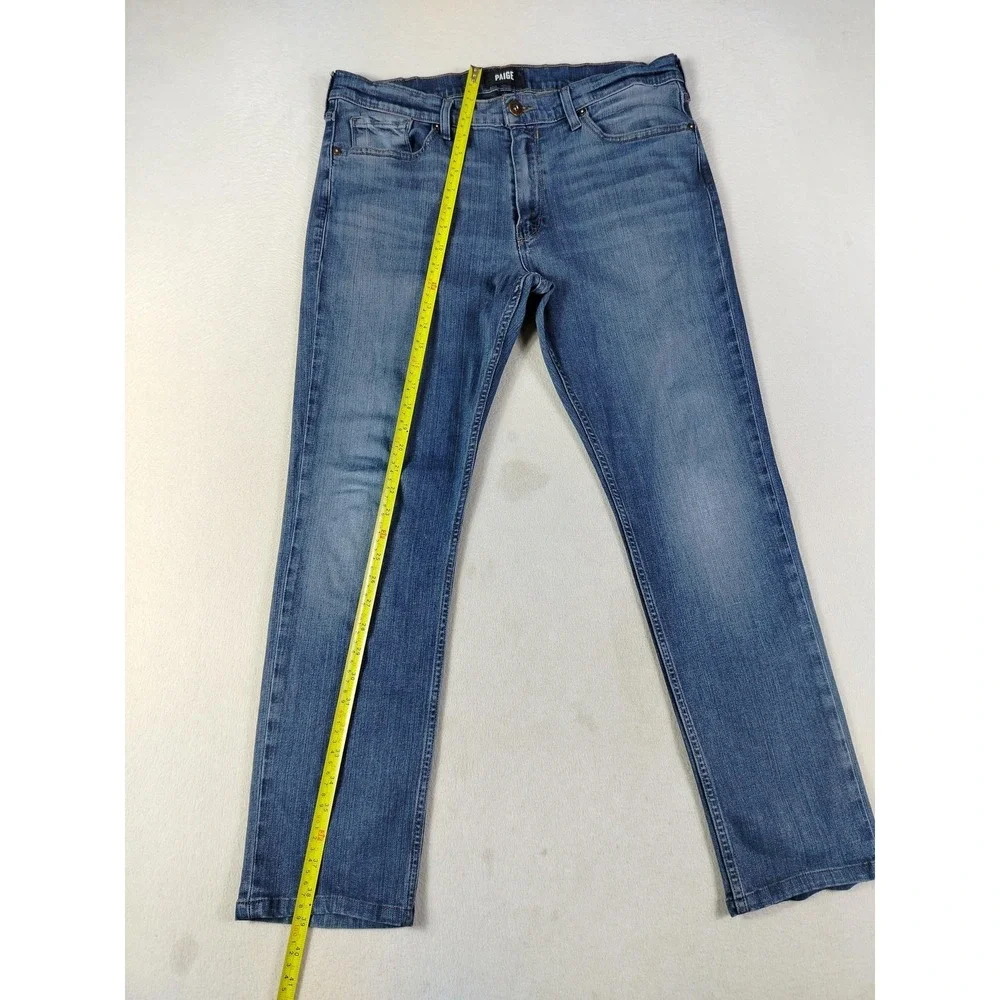 Paige Lennox Jeans Mens 36 Blue Medium Wash Slim Tapered Stretch Denim Casual